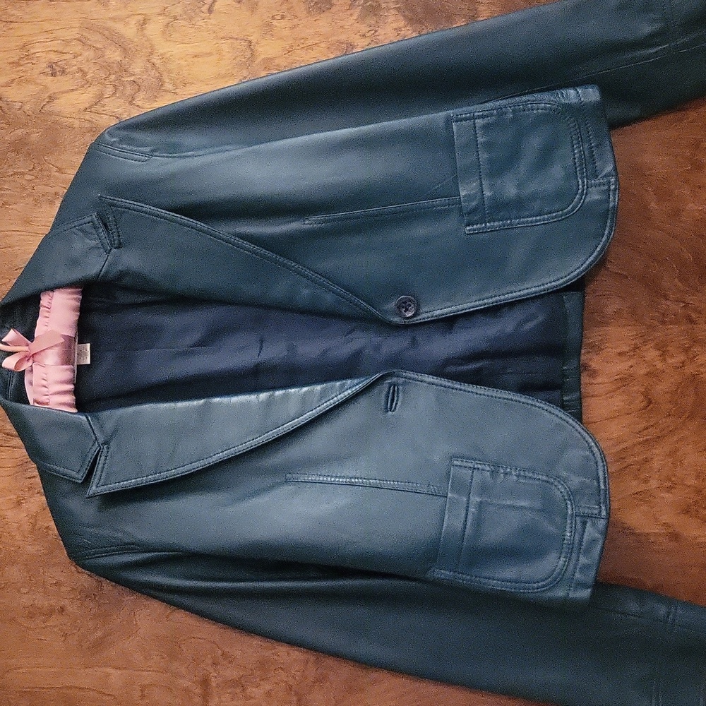 Teal Buttery Soft Leather Jacket Small - Picture 5 of 7